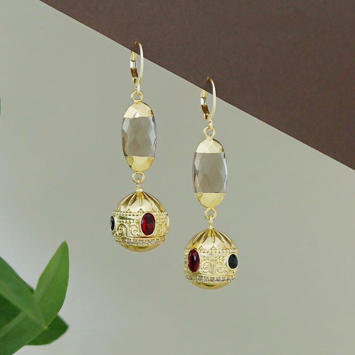 Kesiya Golden Ball Glossy Hoop