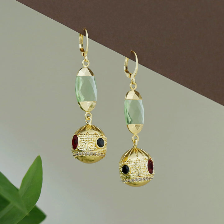 Kesiya Golden Ball Glossy Hoop