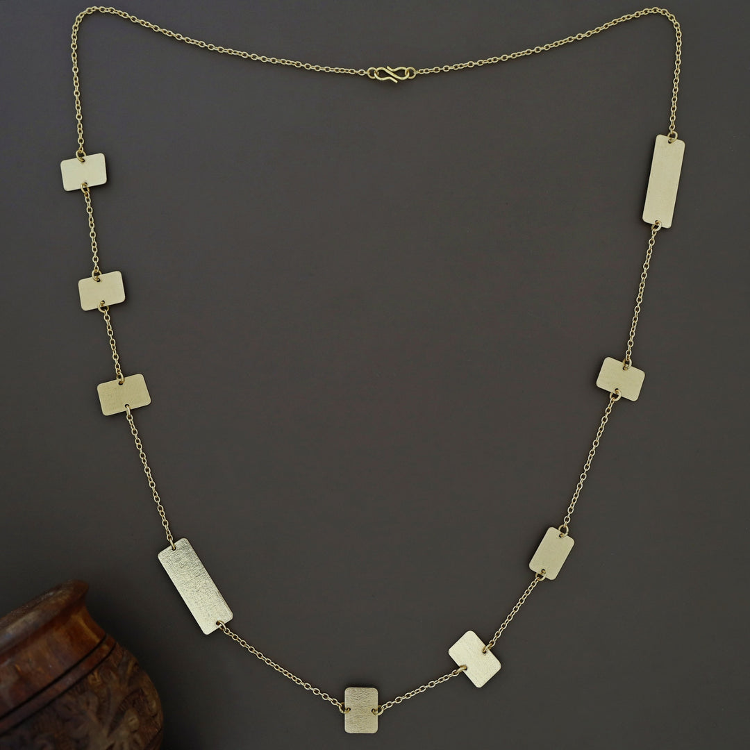 Angelica Golden Rectangle Long Neckpiece