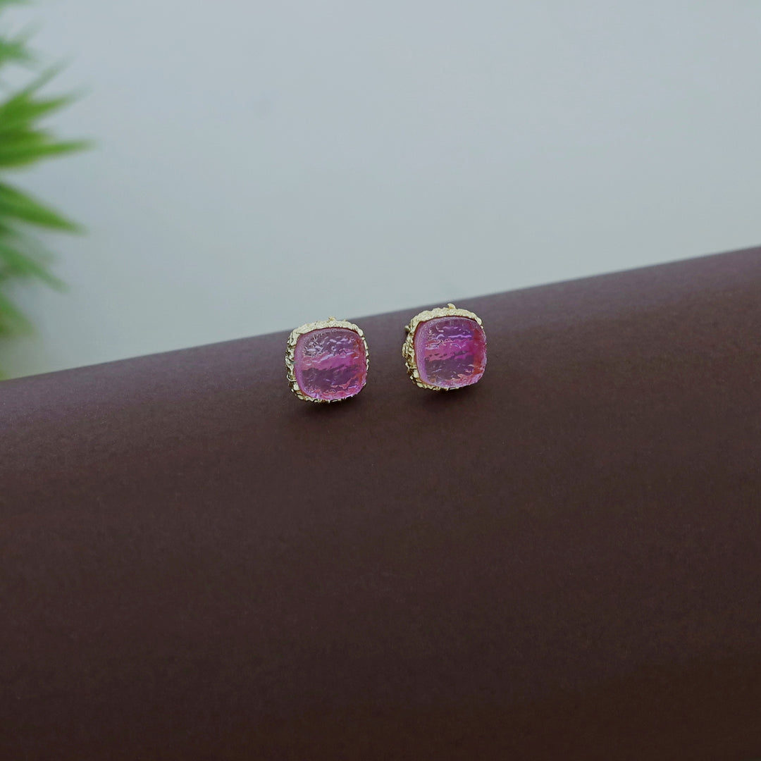 Textured Riana Square Stud