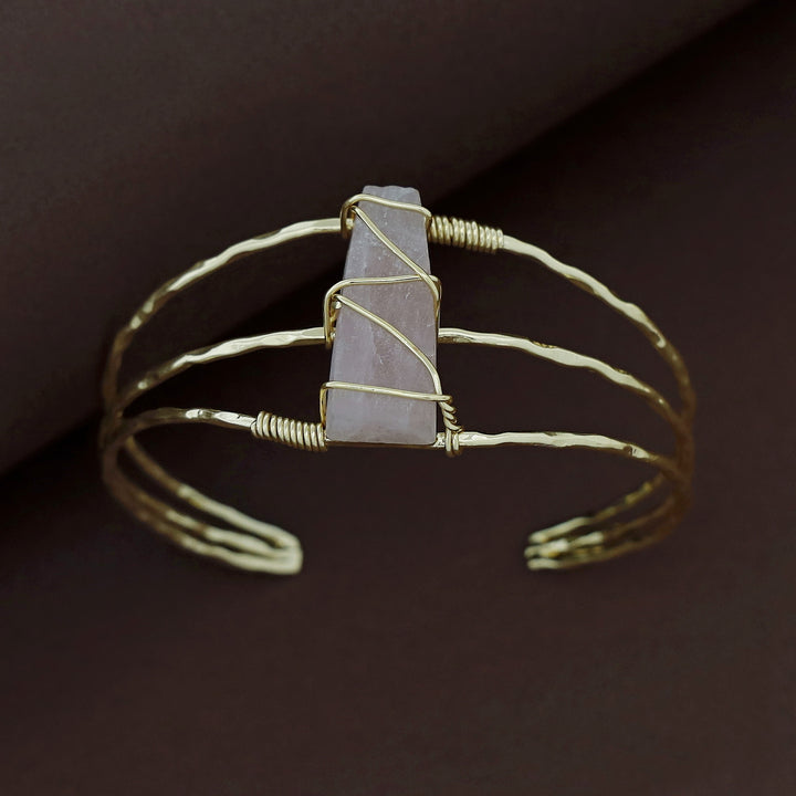 Eileen Golden Binded Raw Stone Bangle