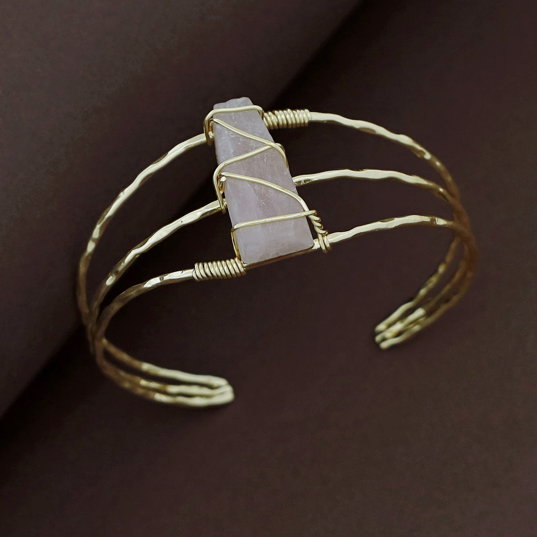 Eileen Golden Binded Raw Stone Bangle