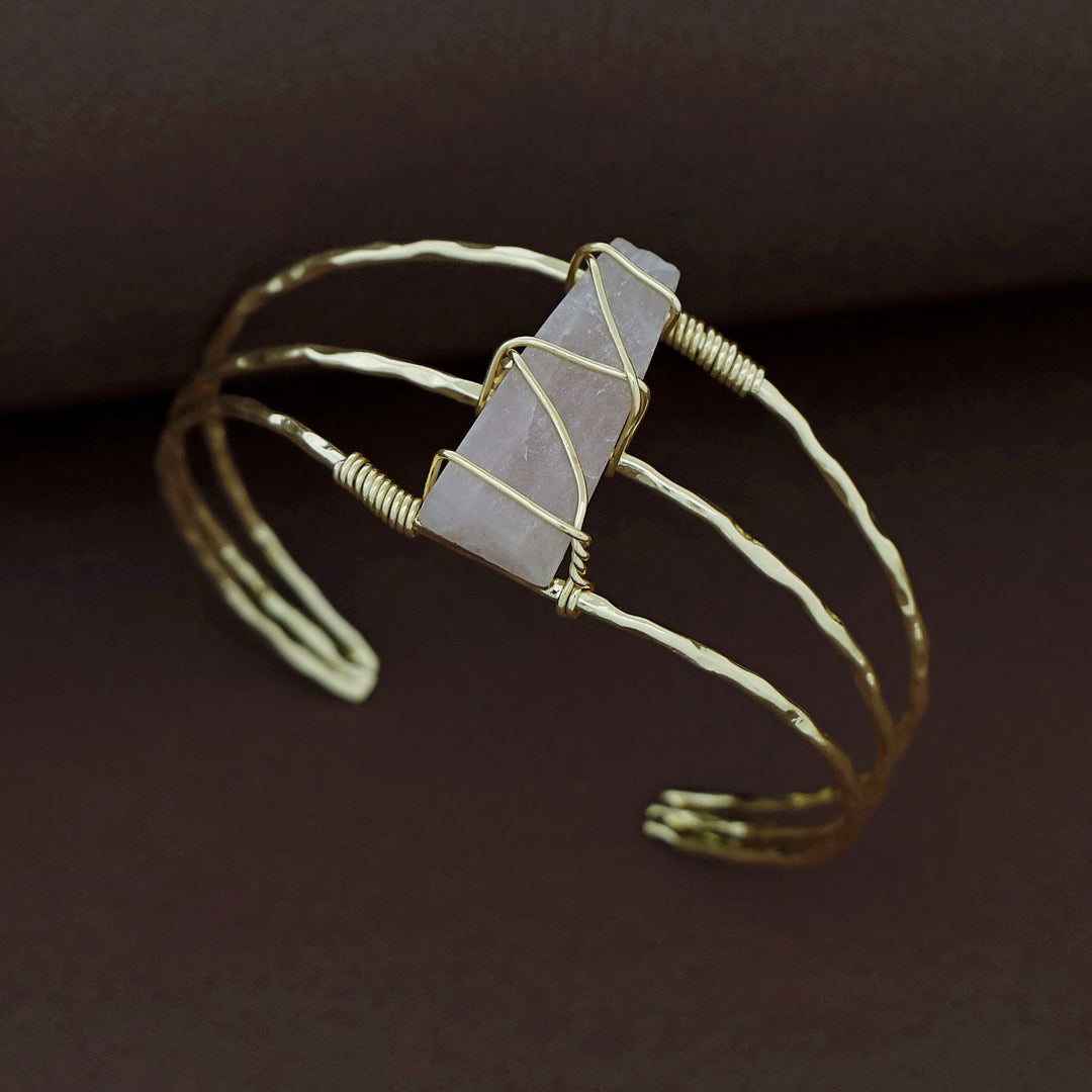 Eileen Golden Binded Raw Stone Bangle