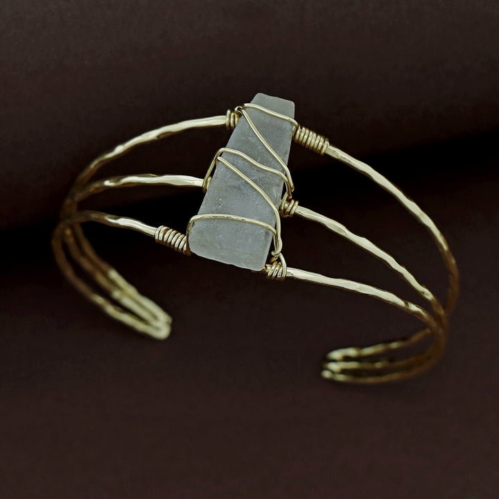 Eileen Golden Binded Raw Stone Bangle
