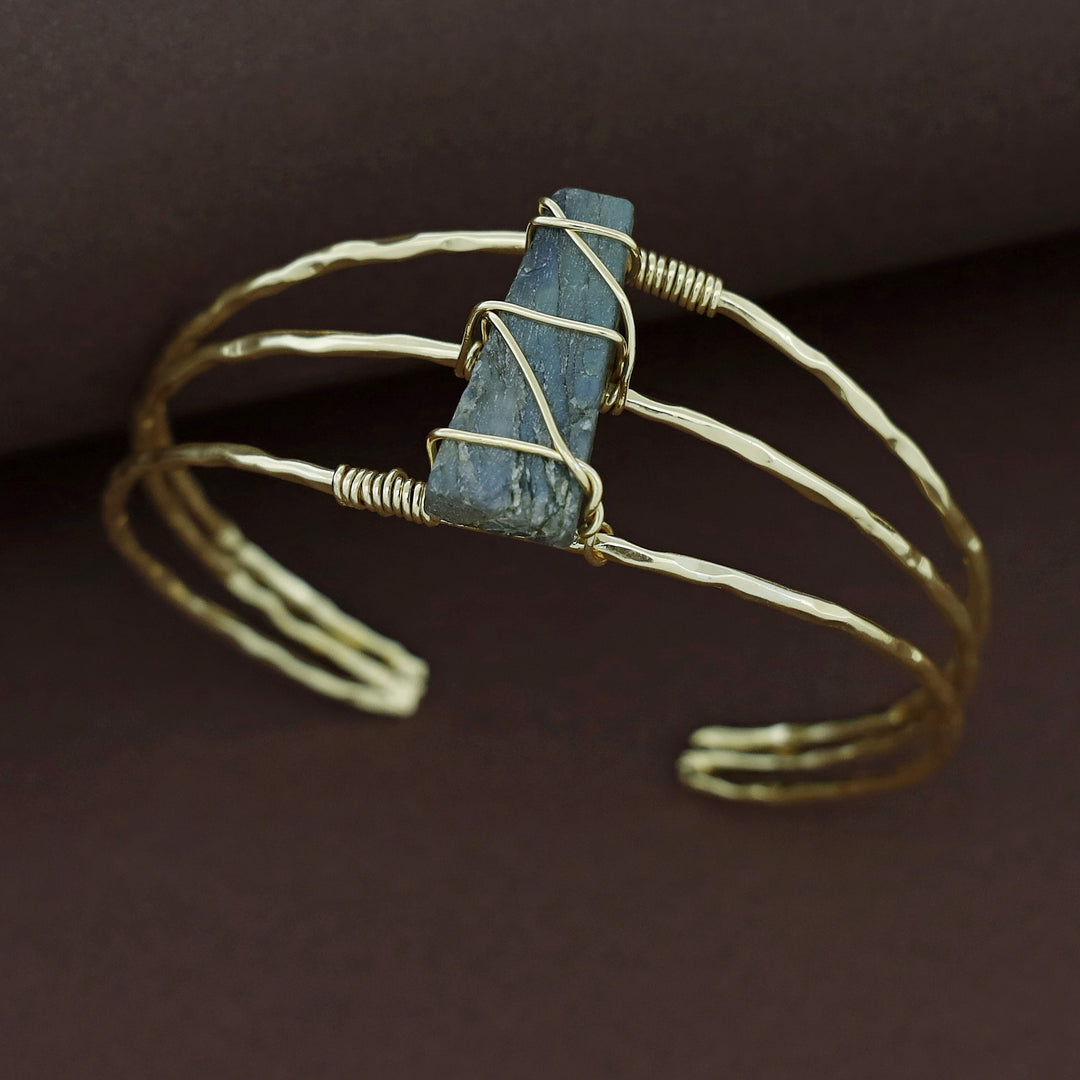 Eileen Golden Binded Raw Stone Bangle