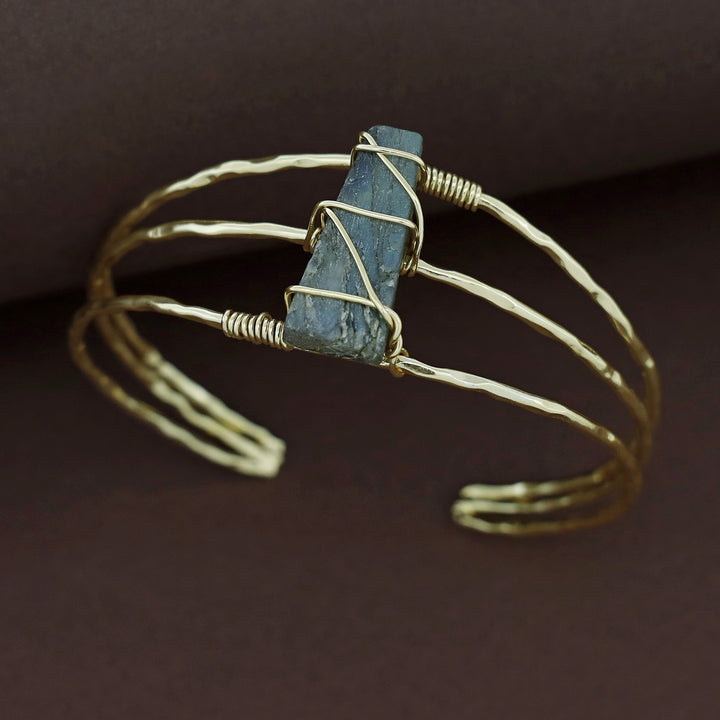Eileen Golden Binded Raw Stone Bangle