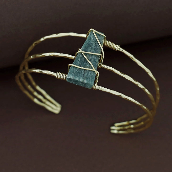 Eileen Golden Binded Raw Stone Bangle