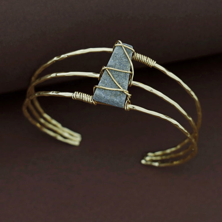 Eileen Golden Binded Raw Stone Bangle