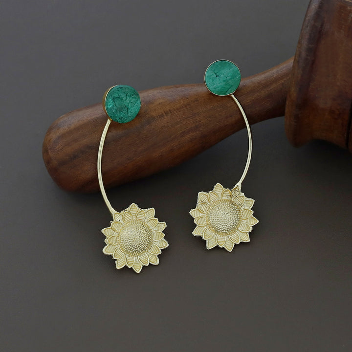 Camerina Golden Sunflower Dyed Stone Earring