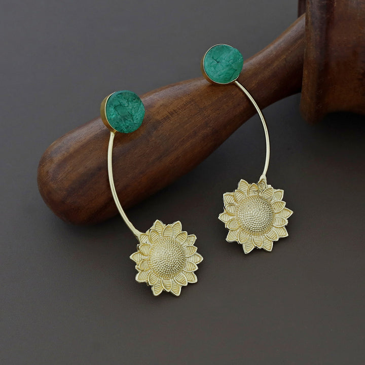 Camerina Golden Sunflower Dyed Stone Earring