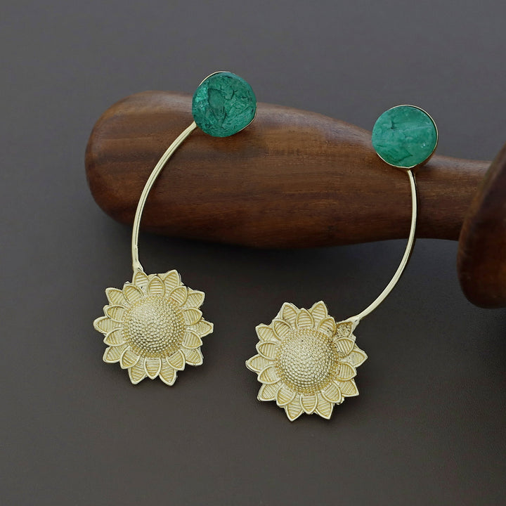 Camerina Golden Sunflower Dyed Stone Earring