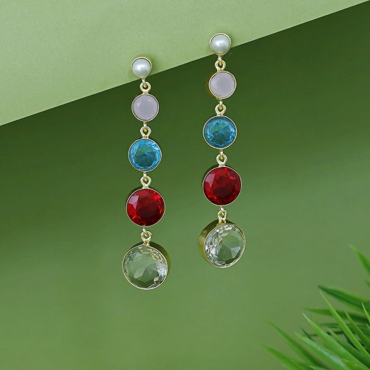 Maisha Tetra Circle Glossy Pearl Earring