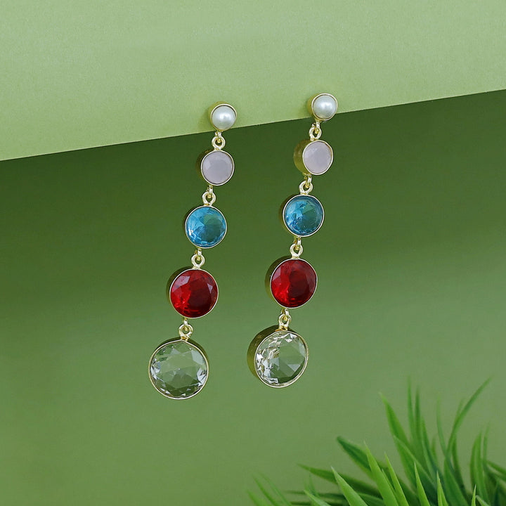 Maisha Tetra Circle Glossy Pearl Earring