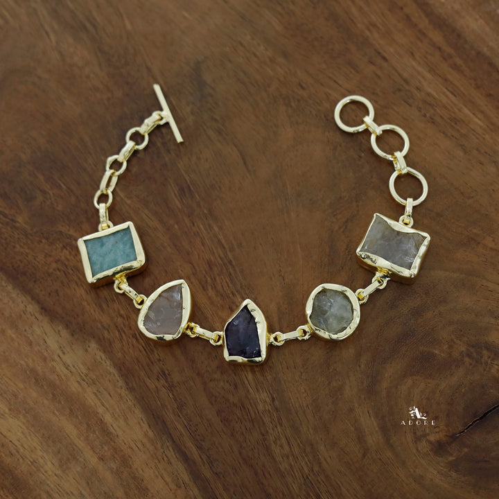Multicolour Earthlike Raw Stone Bracelet