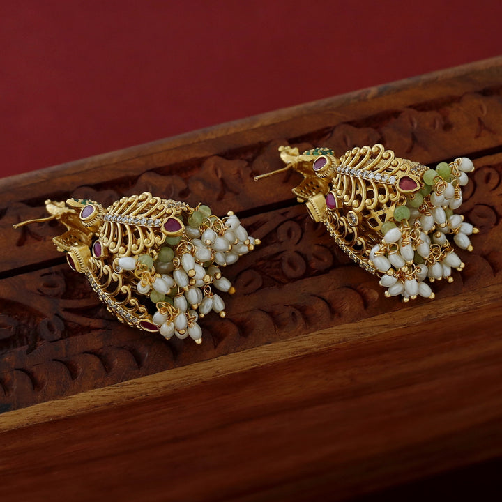 Peacock Pearl Jhumka