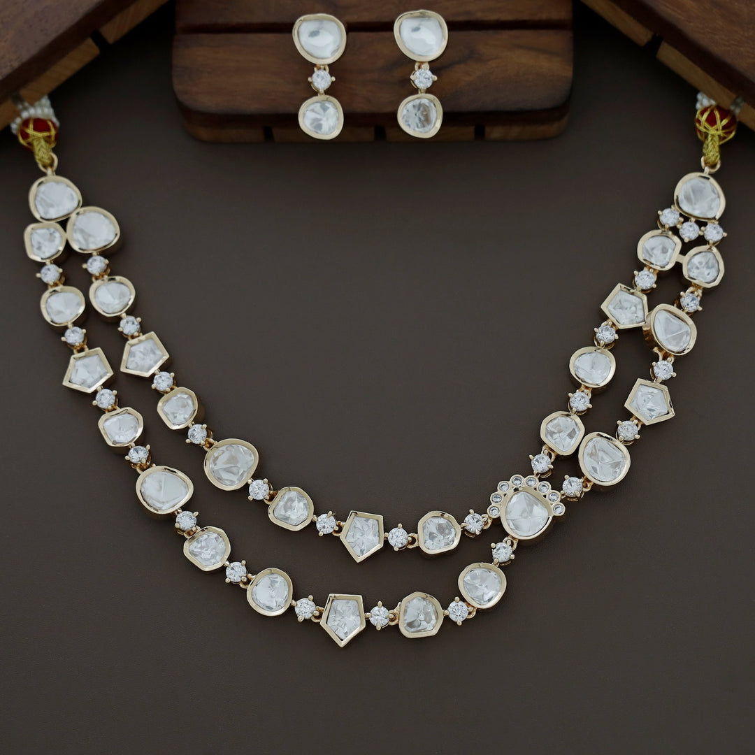 Meera Devika Premium Kundan Neckpiece with Earring