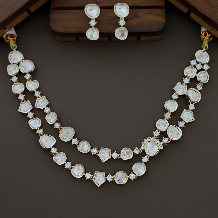 Meera Devika Premium Kundan Neckpiece with Earring