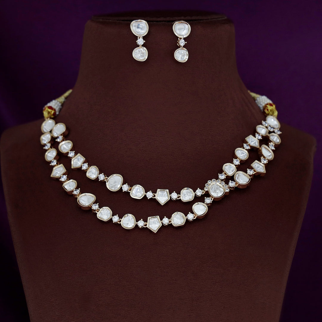 Meera Devika Premium Kundan Neckpiece with Earring