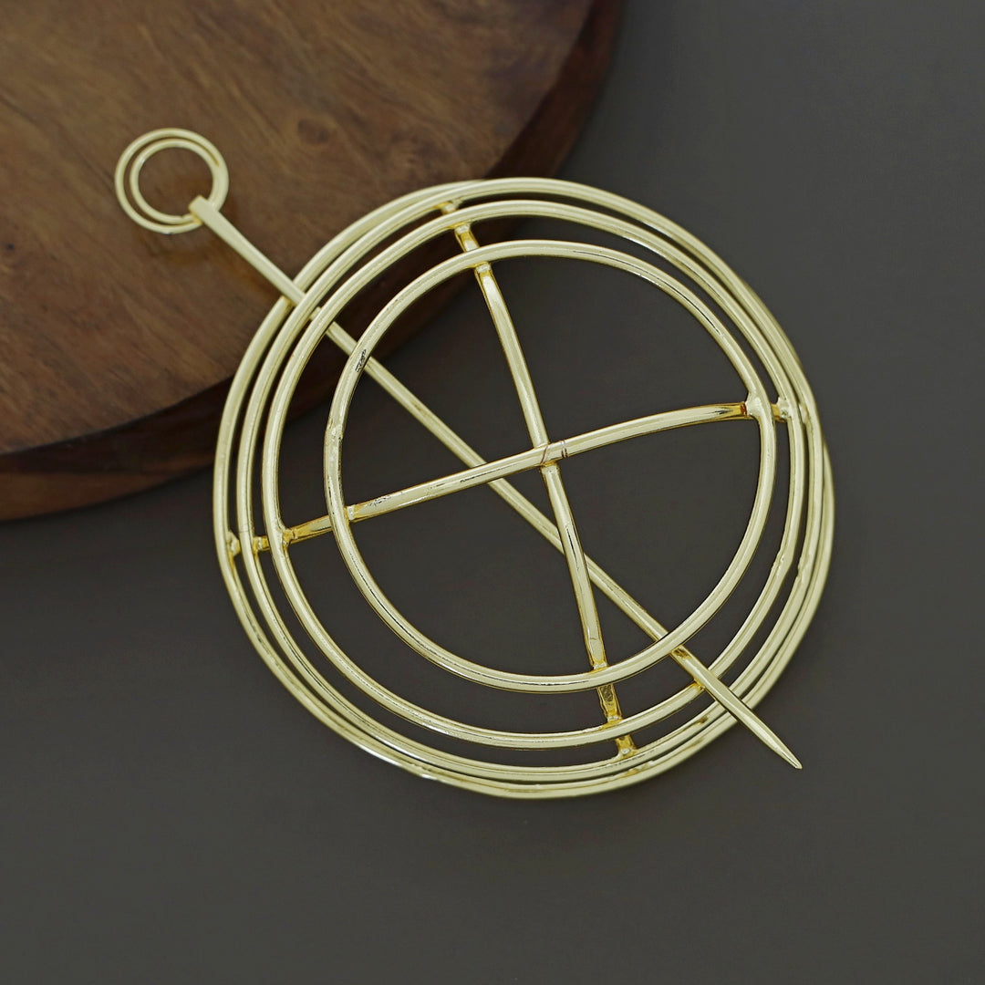 Emerie Golden Hair Bun Cage With Stick