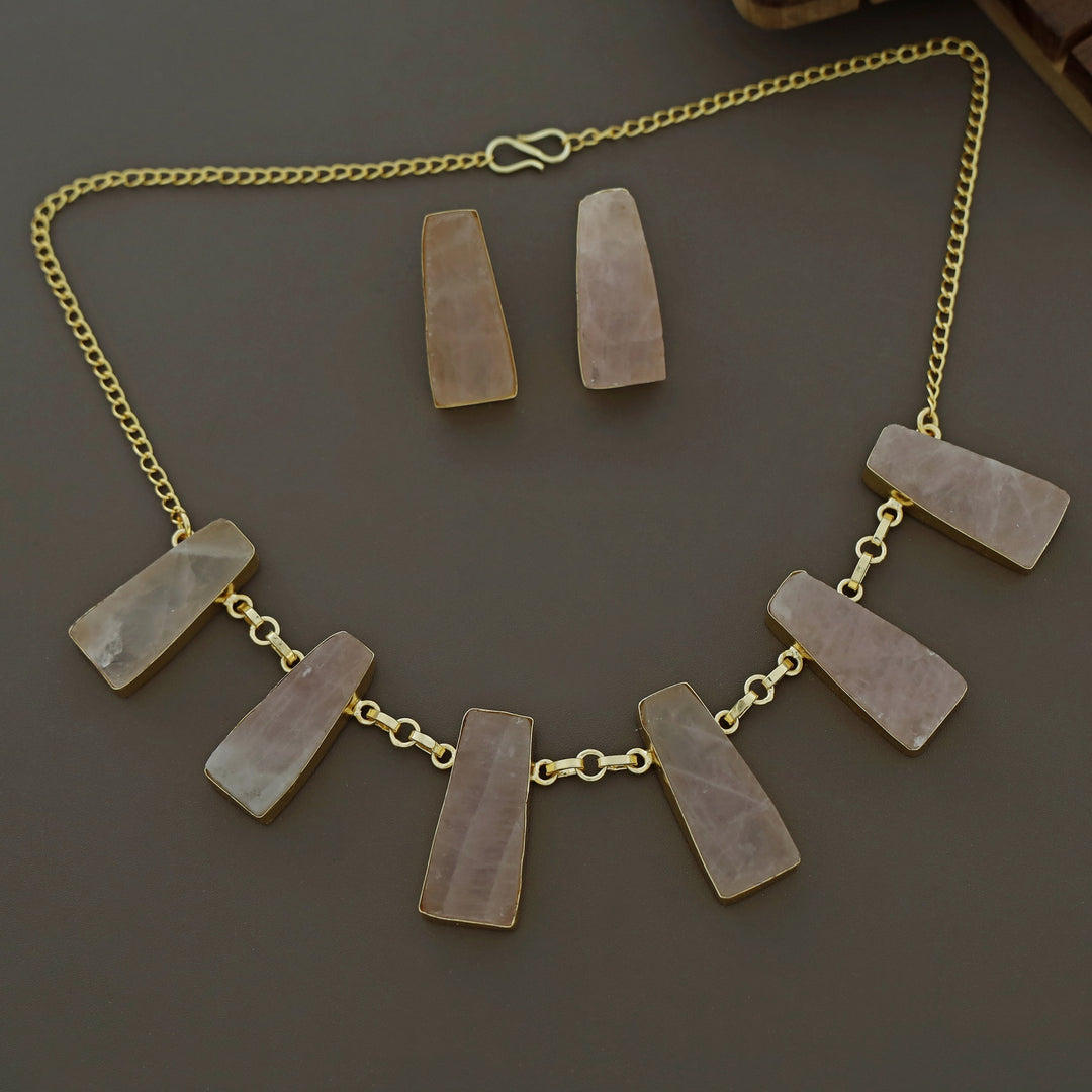 Seraphina 6 Raw Stone Neckpiece With Earring