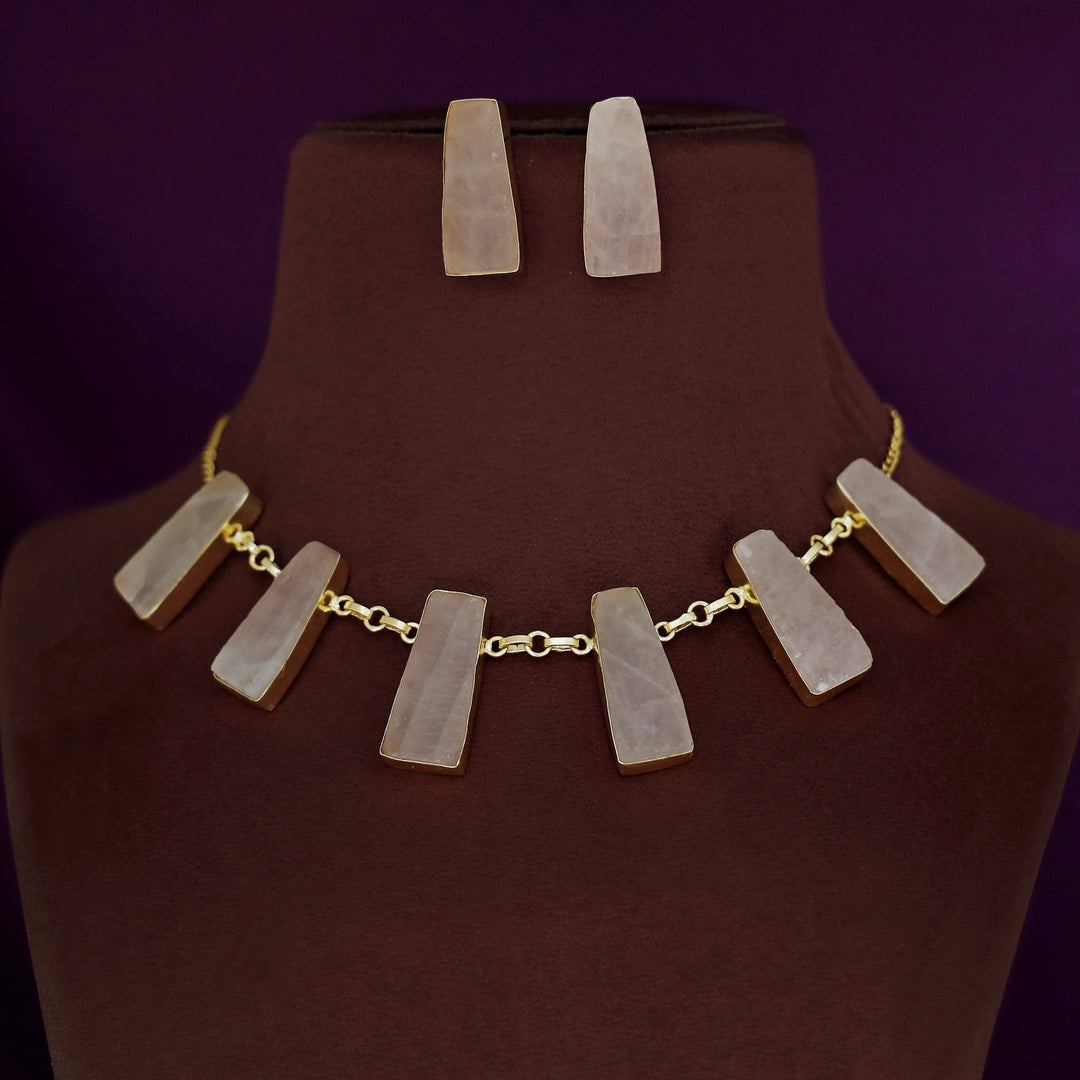 Seraphina 6 Raw Stone Neckpiece With Earring