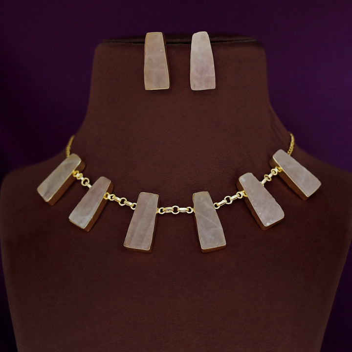 Seraphina 6 Raw Stone Neckpiece With Earring