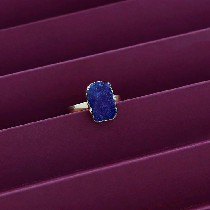 Golden Electro Plated Druzy Stone Ring