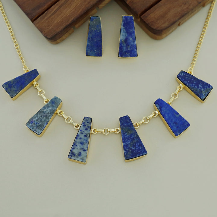 Seraphina 6 Raw Stone Neckpiece With Earring