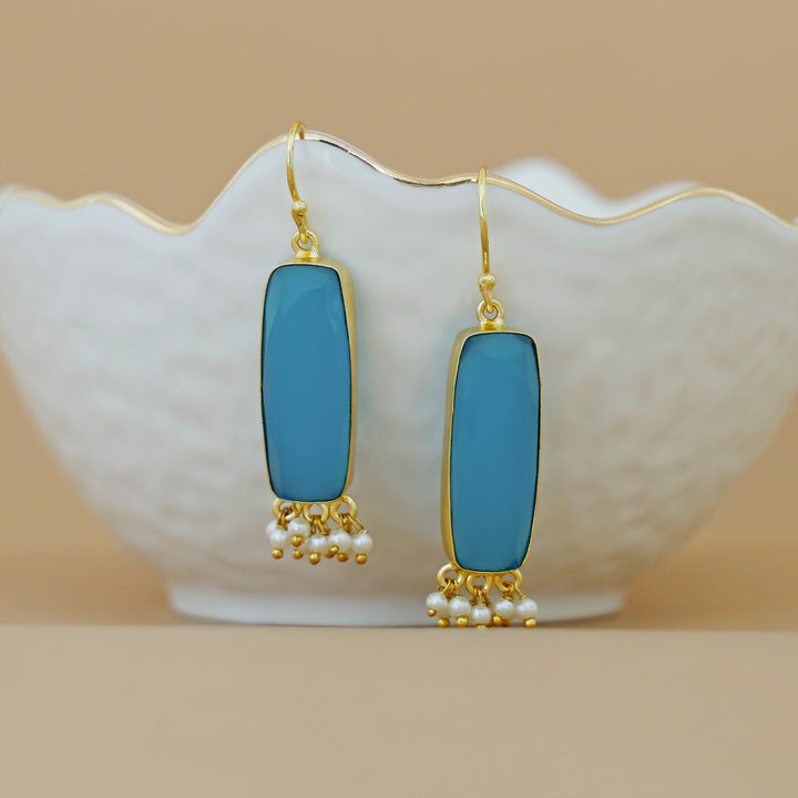 Clezta Rectangle Pearl Drop