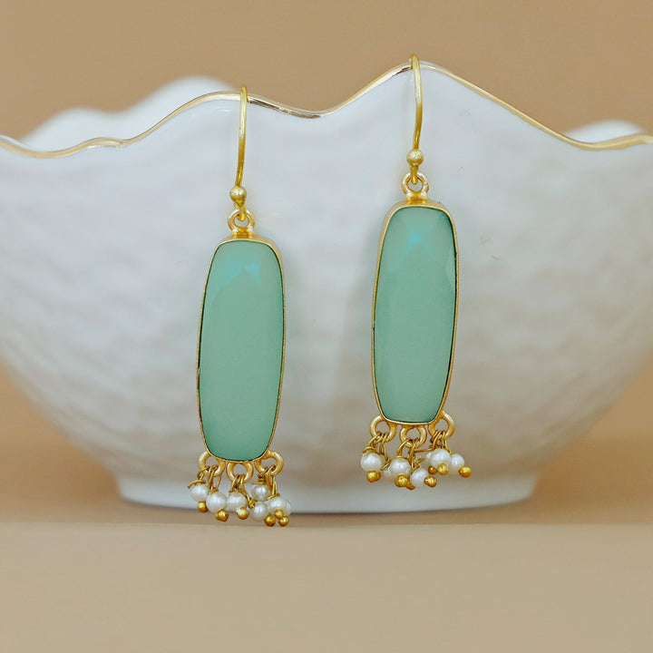 Clezta Rectangle Pearl Drop