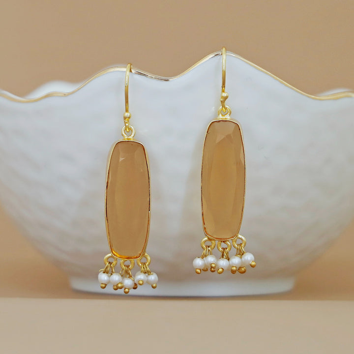 Clezta Rectangle Pearl Drop