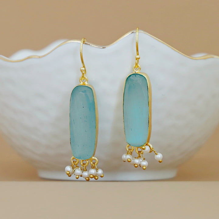 Clezta Rectangle Pearl Drop