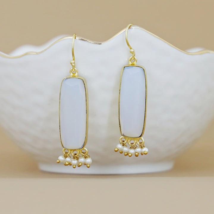 Clezta Rectangle Pearl Drop
