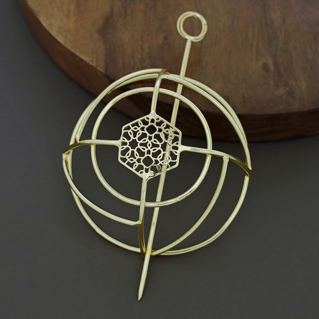 Emerie Golden Hair Bun Cage With Stick