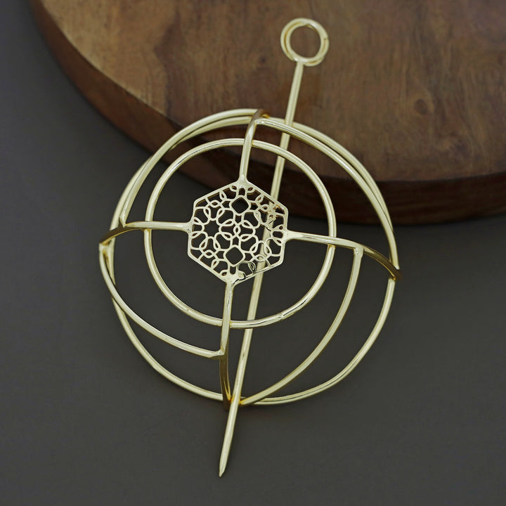 Emerie Golden Hair Bun Cage With Stick