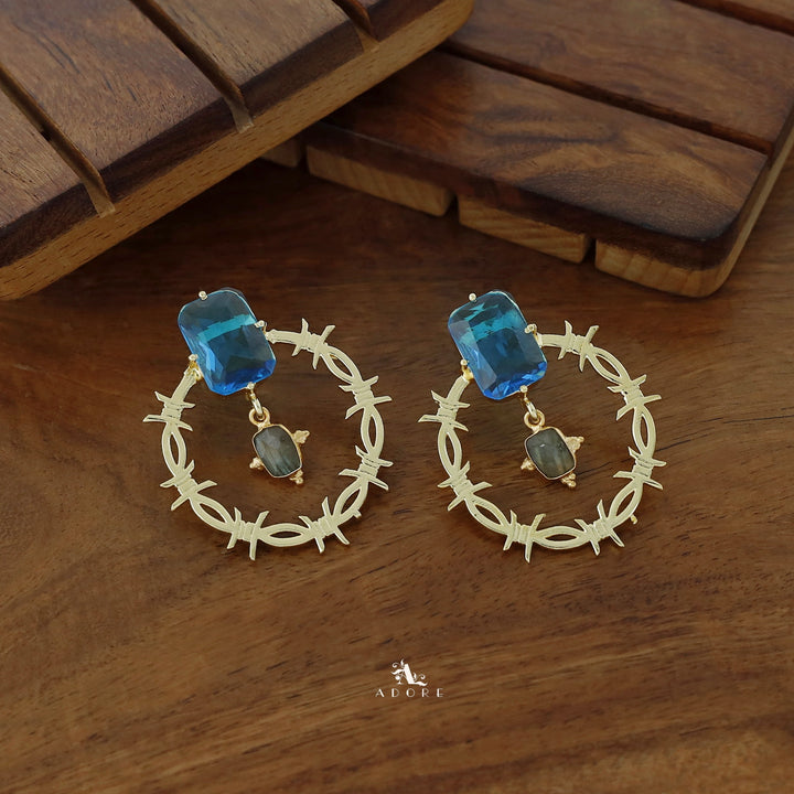 Darana Golden Rectangle Dual Glossy Earring