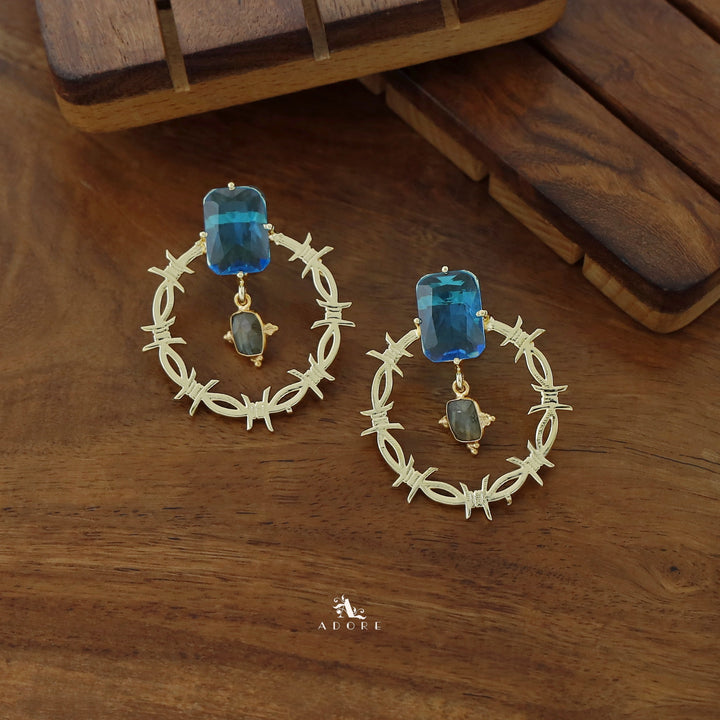 Darana Golden Rectangle Dual Glossy Earring