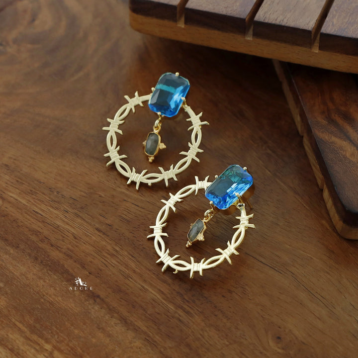 Darana Golden Rectangle Dual Glossy Earring