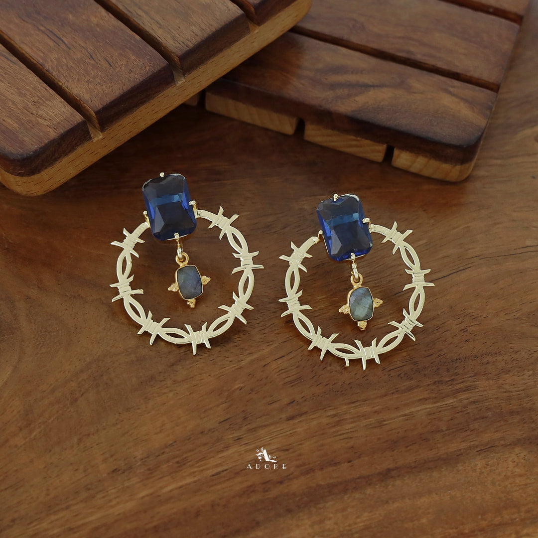 Darana Golden Rectangle Dual Glossy Earring