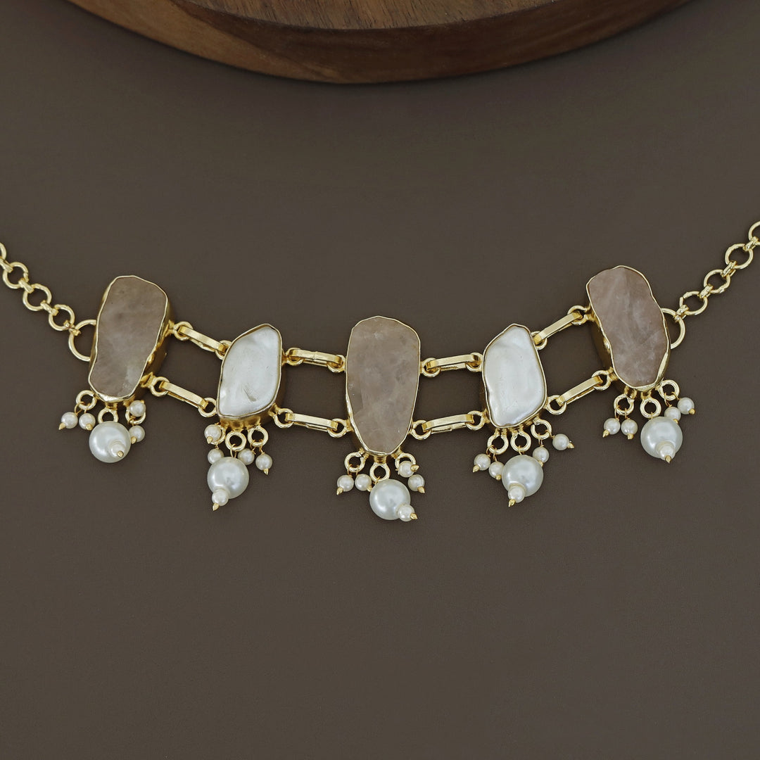 Bethany Raw Stone With Baroque Choker