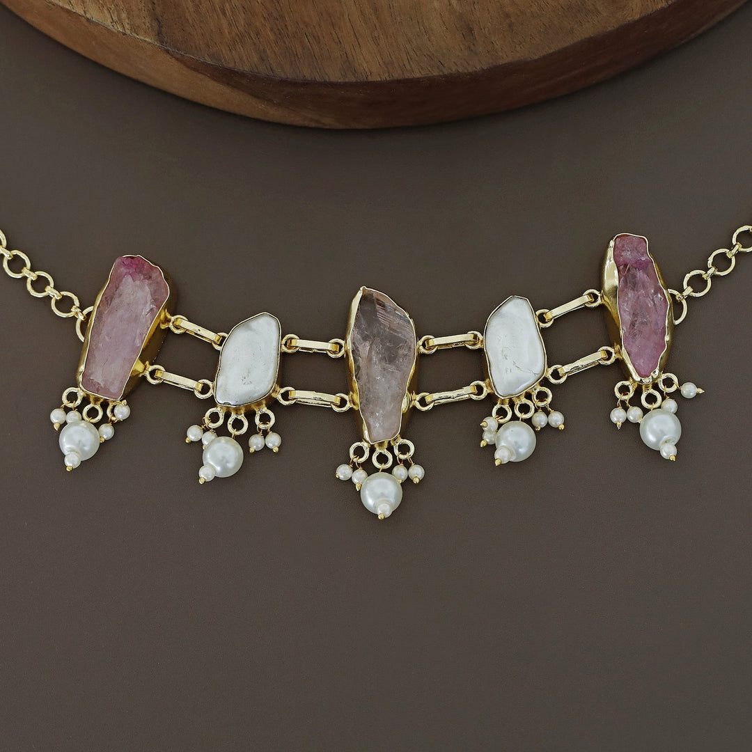 Bethany Raw Stone With Baroque Choker