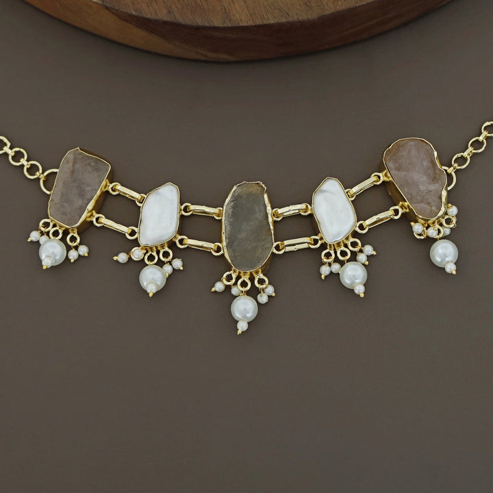 Bethany Raw Stone With Baroque Choker