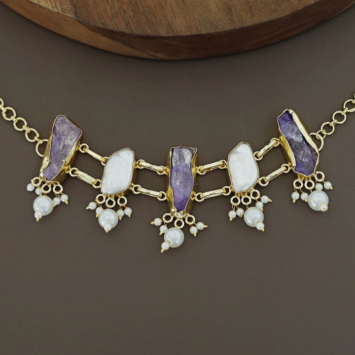 Bethany Raw Stone With Baroque Choker