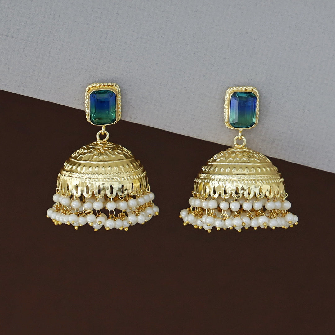 Sangria Golden Pearl Jhumka