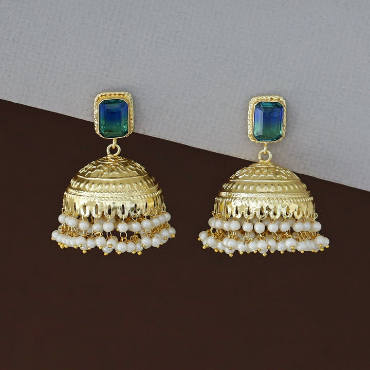 Sangria Golden Pearl Jhumka