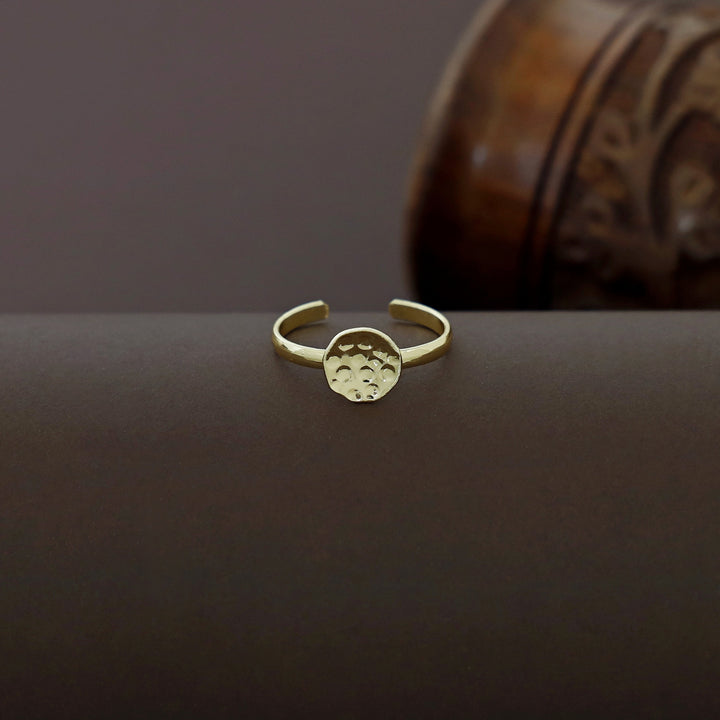 Julina Golden Hammered Ring