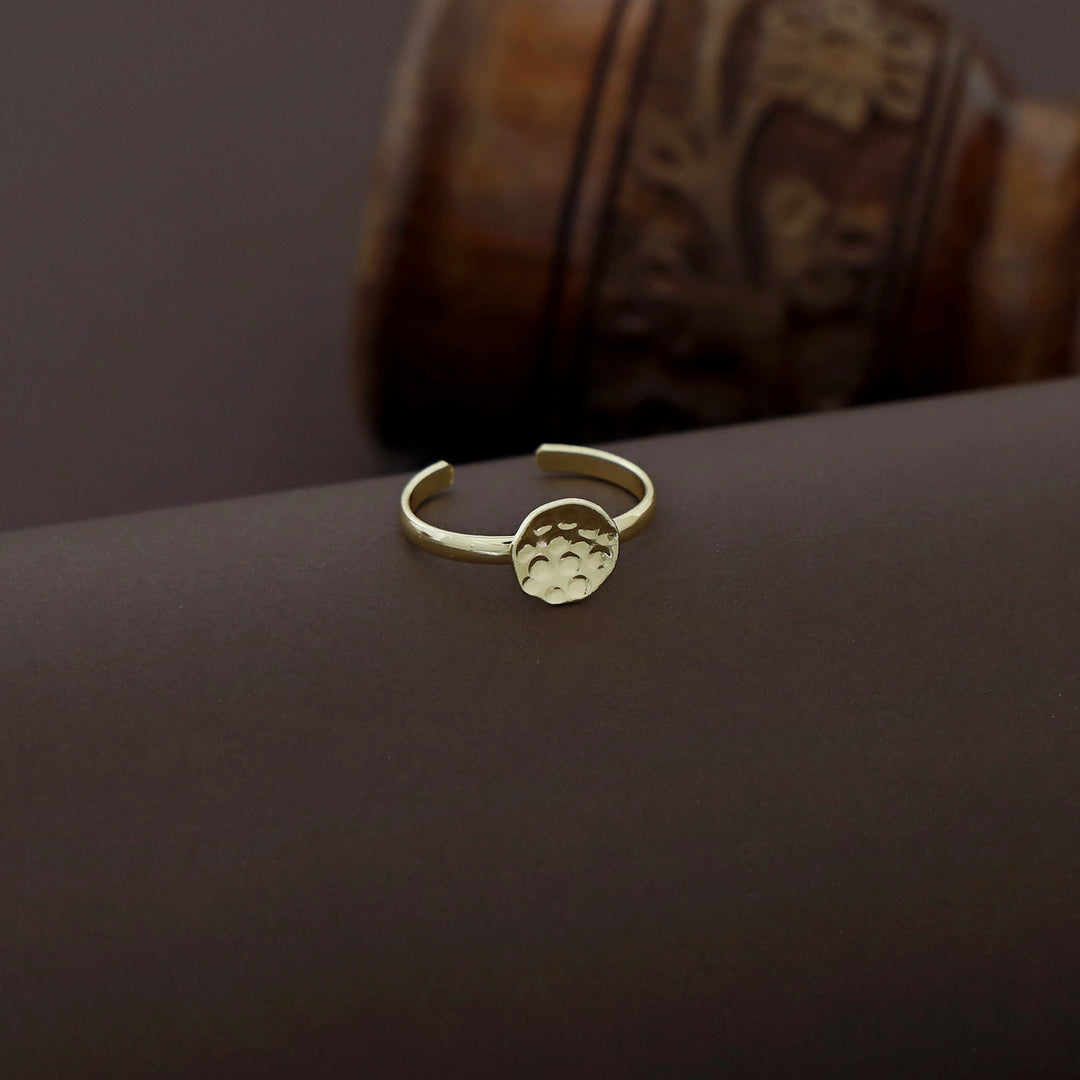 Julina Golden Hammered Ring
