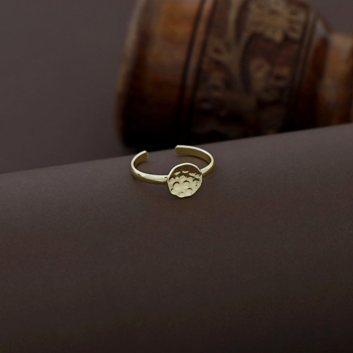Julina Golden Hammered Ring