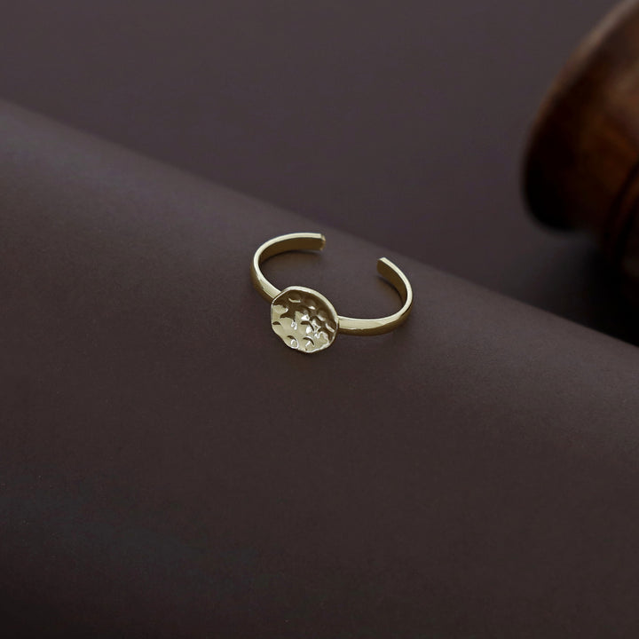 Julina Golden Hammered Ring