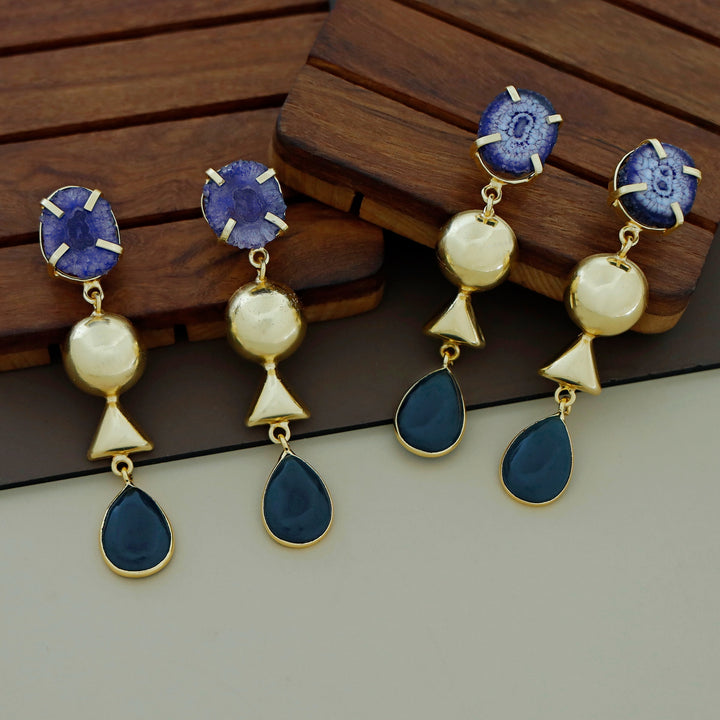 Analeia Claw Agate + Glossy Stone Earring